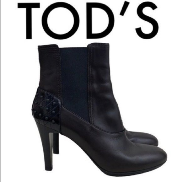 Tod's Shoes - TOD’S BLACK BROWN HEELED BOOTIES SIZE 8